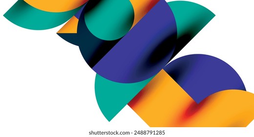 Shadow effect shiny circles and round triangles geometric modern art. Vector Illustration For Wallpaper, Banner, Background, Card, Book Illustration, landing page