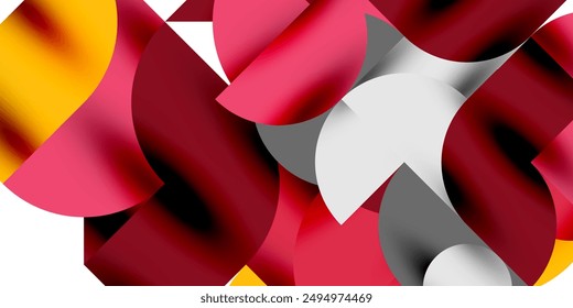 Shadow effect shiny circles and round triangles geometric modern art. Vector Illustration For Wallpaper, Banner, Background, Card, Book Illustration, landing page