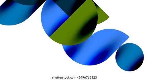 Shadow effect shiny circles and round triangles geometric modern art. Vector Illustration For Wallpaper, Banner, Background, Card, Book Illustration, landing page