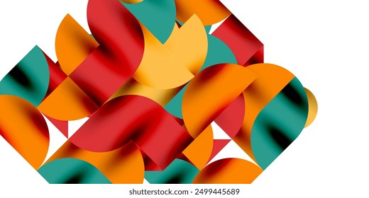 Shadow effect shiny circles and round triangles geometric modern art. Vector Illustration For Wallpaper, Banner, Background, Card, Book Illustration, landing page