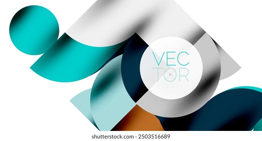 Shadow effect shiny circles and round triangles geometric modern art. Vector Illustration For Wallpaper, Banner, Background, Card, Book Illustration, landing page