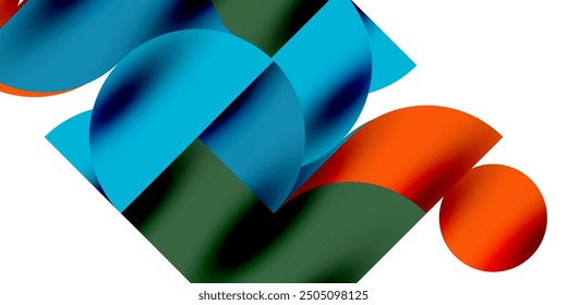 Shadow effect shiny circles and round triangles geometric modern art. Vector Illustration For Wallpaper, Banner, Background, Card, Book Illustration, landing page