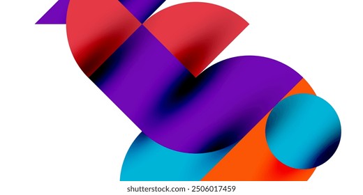 Shadow effect shiny circles and round triangles geometric modern art. Vector Illustration For Wallpaper, Banner, Background, Card, Book Illustration, landing page