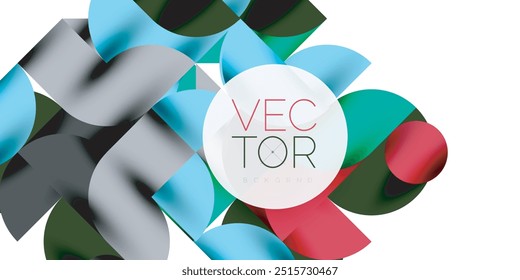 Shadow effect shiny circles and round triangles geometric modern art. Vector Illustration For Wallpaper, Banner, Background, Card, Book Illustration, landing page