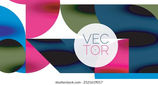 Shadow effect shiny circles and round triangles geometric modern art. Vector Illustration For Wallpaper, Banner, Background, Card, Book Illustration, landing page