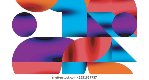 Shadow effect shiny circles and round triangles geometric modern art. Vector Illustration For Wallpaper, Banner, Background, Card, Book Illustration, landing page