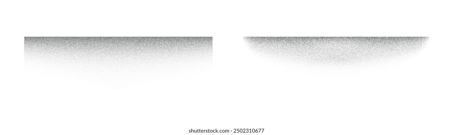 Shadow effects with grain. Black dotwork noise texture. Stippled halftone object pack.