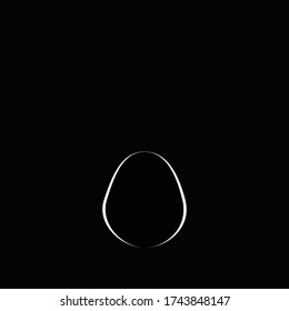 Shadow of eggs isolated on  black background