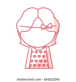 shadow faceless cute little girl cartoon