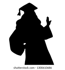 Shadow graduation Isolated on black, white scene, educational concept, vector illustration
