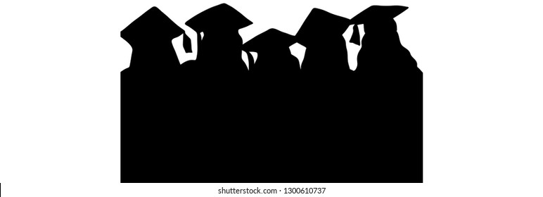 Shadow graduation Isolated on black, white scene, educational concept, vector illustration