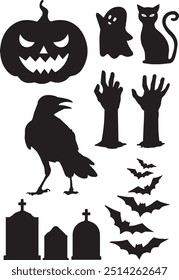 shadow of halloween items design.