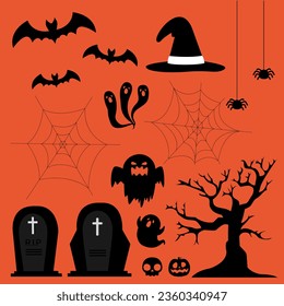 Shadow Halloween Silhouette Set	: Celebrate in spooky style with our Halloween silhouette collection. A mix of eerie, festive, and creepy elements for party invites and decorations in October!