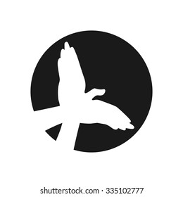 Shadow Hand Logo. Bird Logo. Vector.