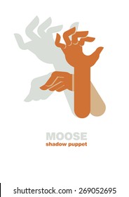 Shadow hand puppets: animals, moose, paper applique, unique origami style, shadow play, fun