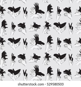 Shadow hand vector pattern 