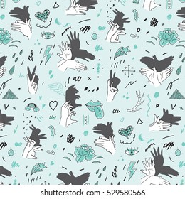Shadow hand vector pattern 