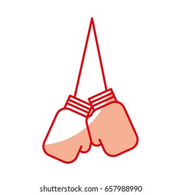 shadow hanging boxing gloves