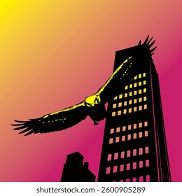 Shadow of a hawk, Simple vector illustration, for your various design projects.