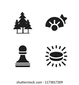 shadow icon. 4 shadow vector icons set. shell, puck and pawn icons for web and design about shadow theme