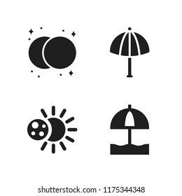 shadow icon. 4 shadow vector icons set. eclipse and sun umbrella icons for web and design about shadow theme