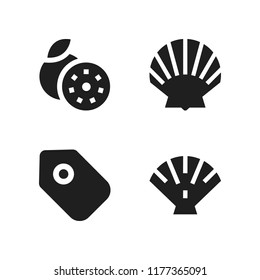shadow icon. 4 shadow vector icons set. grapefruit, label and shell icons for web and design about shadow theme