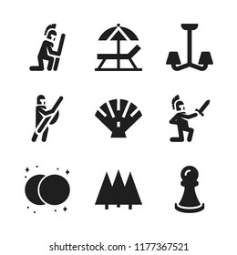 shadow icon. 9 shadow vector icons set. chandelier, pawn and forest icons for web and design about shadow theme