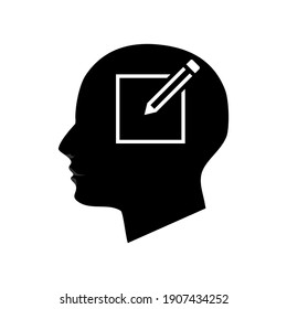 The shadow icon of the head is remembering. On white background vector illustration