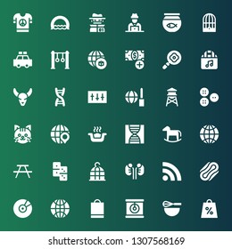 shadow icon set. Collection of 36 filled shadow icons included Shopping bag, Beater, Cat, Worldwide, Cd, Compress, Rss, Kidneys, Bird cage, Domino, Picnic, Globe, Horse, Dna, Litter box