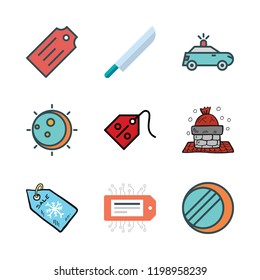 shadow icon set. vector set about knife, tag, chimney and eclipse icons set.