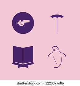 shadow icon. shadow vector icons set beach umbrella, ghost, whistle and holy quran