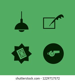 shadow icon. shadow vector icons set chandelier, feather, whistle and holy quran