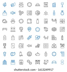 shadow icons set. Collection of shadow with compress, products, cat, jumping rope, buttons, pet food, markers, bird cage, shopping list, moon phases. Editable and scalable shadow icons.