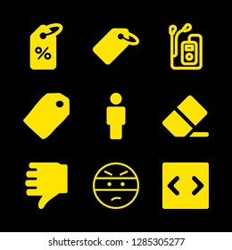 shadow icons set with diagonal rounded rectangles, label and ninja vector set