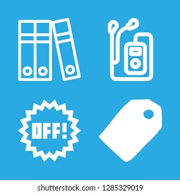 shadow icons set with mp, off label and label vector set