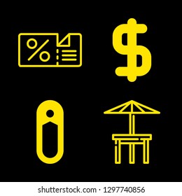 shadow icons set with safety pin, discount and sun umbrella vector set