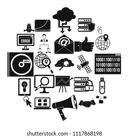 Shadow internet icons set. Simple set of 25 shadow internet vector icons for web isolated on white background