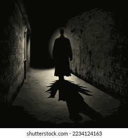 Shadow killer, a creepy person in the night