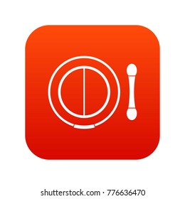 Shadow kit with applicator icon digital red for any design isolated on white vector illustration
