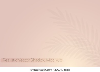 La Sombra Deja El Efecto De Superposición De Mockup. Ramas vectoriales transparentes realistas sobre fondo pastel. Ilustración del vector