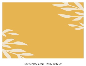 A shadow of leaves on a soft yellow background