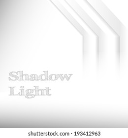 Shadow and Light. Gray gradient lines as lighting white concept.