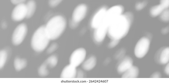 Shadow and Light Overlay Background. Sunlight Effect of Tree Leaves and Sun on the Wall. Vector Transparent Plant Shadows