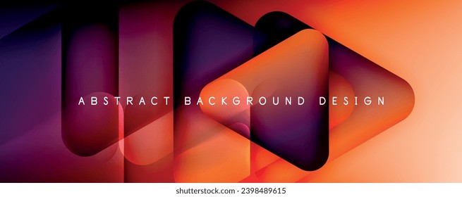 Shadow and Light Triangle Background. Dynamic Geometric Template. Glass Transparent Triangles