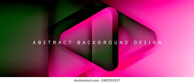 Shadow and Light Triangle Background. Dynamic Geometric Template. Glass Transparent Triangles