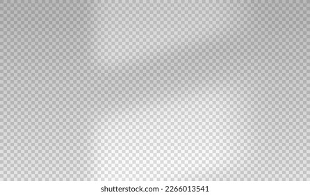 Shadow from light window. Overlay shade blinds. Reflect sun beams on wall. Reflecting shades jalousie isolated on transparant background. Reflected sunshine. Falls lighting. Vector illustration