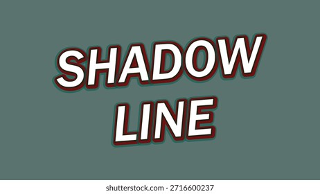 Texto de línea de sombra con contorno de verde azulado Diseño gráfico de tipografía de verde azulado