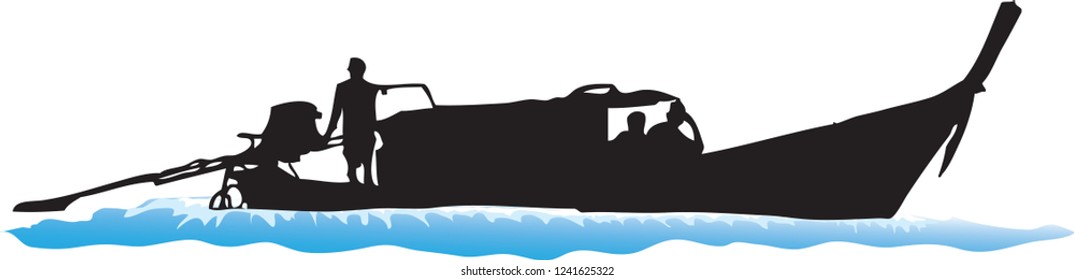 Shadow of Long Tail Boat