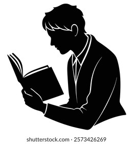 Shadow of Man Holding Book
