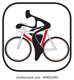 Shadow man riding bicycle cartoon design sport logo and symbol graphic design